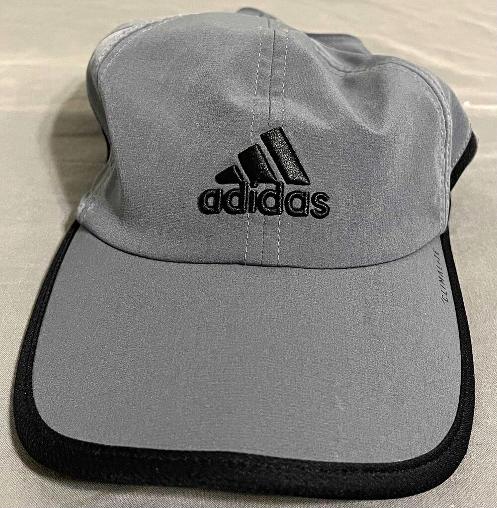 Adidas Climalite Running Hat Gray Black Trim Lightweight Cap
